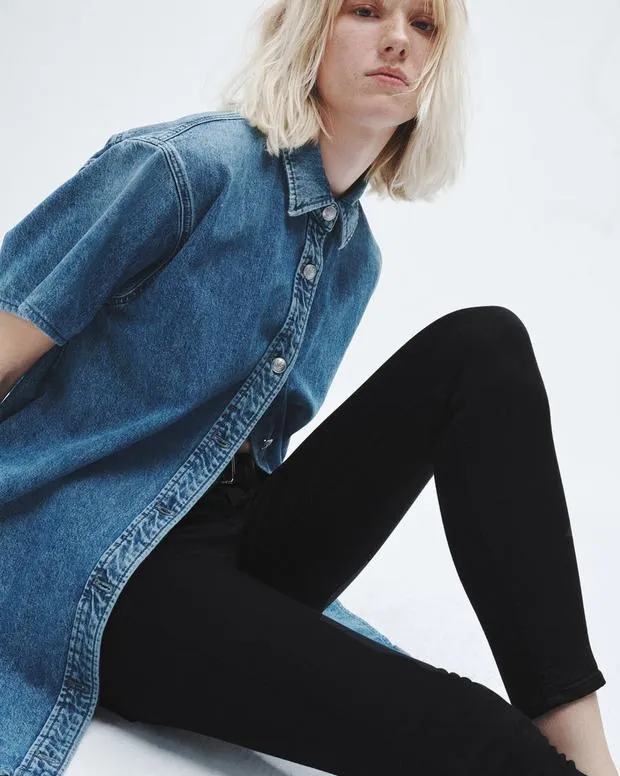 Jeans Women Rag and Bone Flexi Cate Ankle Skinny Jean Flexi Smooth and Sculpt Denim Black