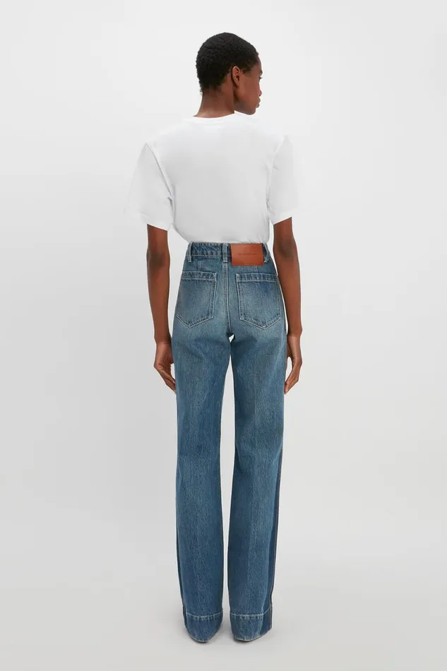 Jeans Women Victoria Beckham Alina High Waisted Jean In Shadow Wash
