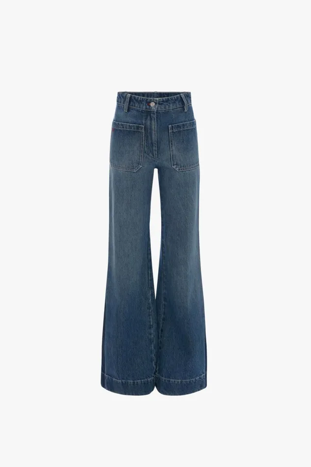 Jeans Women Victoria Beckham Alina High Waisted Jean In Shadow Wash