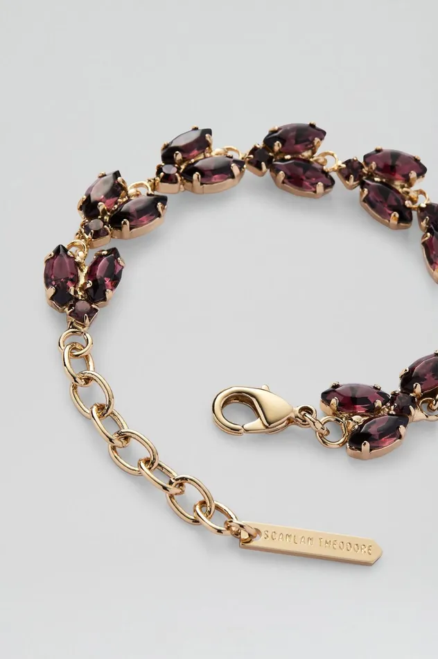Jewelry Women Scanlan Theodore CRYSTAL LEAF BRACELET Mulberry Jewelry Women Scanlan Theodore CRYSTAL LEAF BRACELET Mulberry