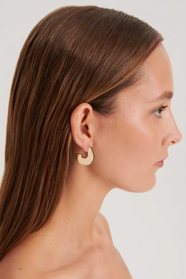 Jewelry Women Scanlan Theodore FLAT HOOP EARRINGS Lightgold