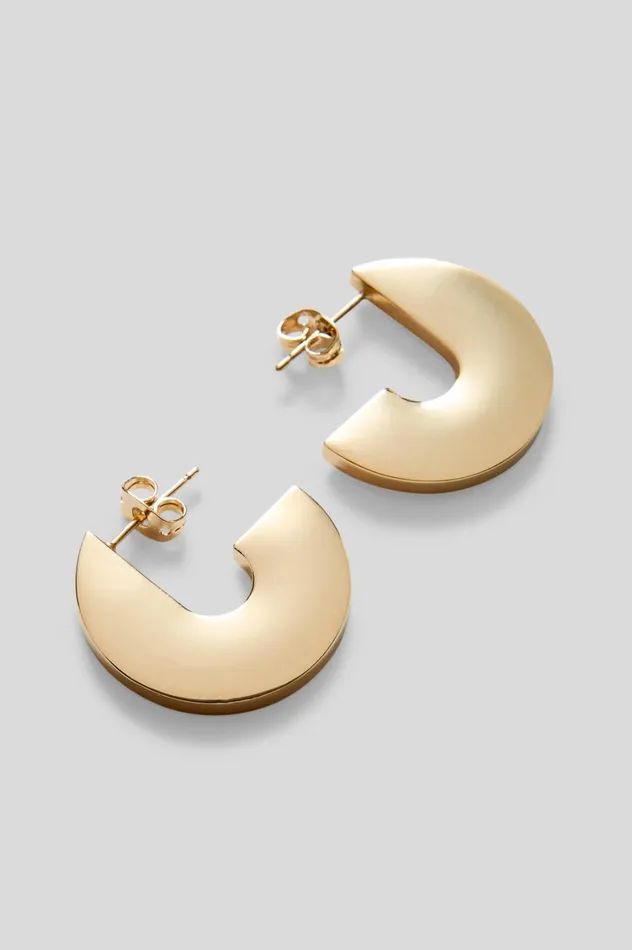 Jewelry Women Scanlan Theodore FLAT HOOP EARRINGS Lightgold Jewelry Women Scanlan Theodore FLAT HOOP EARRINGS Lightgold