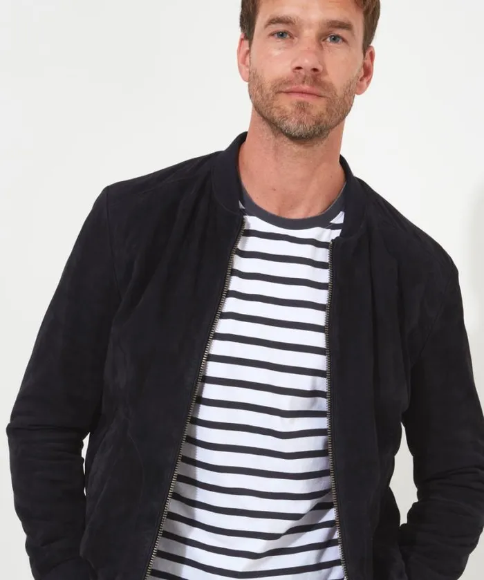 Joe Browns Coats and Jackets Men Exquisite Premium Suede Bomber Navy Joe Browns Coats and Jackets Men Exquisite Premium Suede Bomber Navy