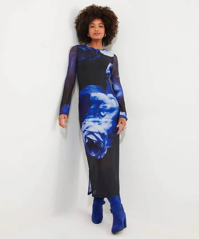 Joe Browns Dresses Women Dare To Be Different Mesh Dress Blue