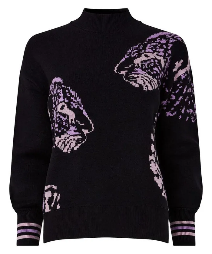 Joe Browns Knitwear and Cardigans Women Darcie Leopard Jumper Black Joe Browns Knitwear and Cardigans Women Darcie Leopard Jumper Black