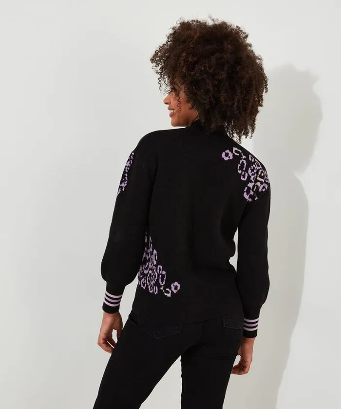 Joe Browns Knitwear and Cardigans Women Darcie Leopard Jumper Black Joe Browns Knitwear and Cardigans Women Darcie Leopard Jumper Black
