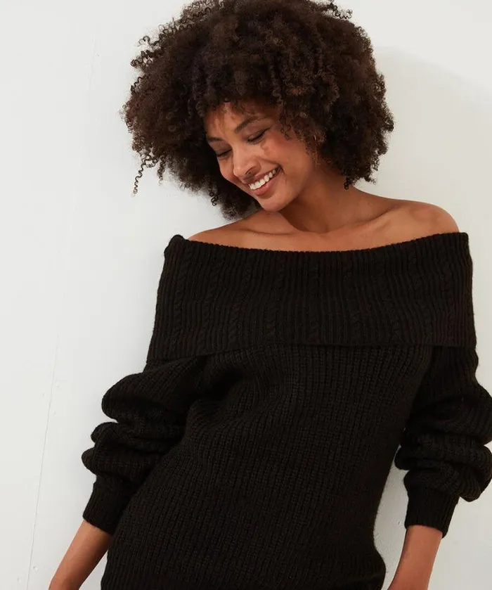 Joe Browns Knitwear and Cardigans Women Glamorous OffTheShoulder Jumper Black Joe Browns Knitwear and Cardigans Women Glamorous OffTheShoulder Jumper Black