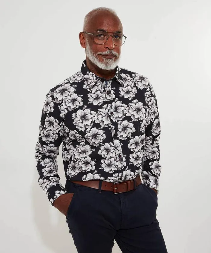 Joe Browns Shirts Men Monochrome Floral Shirt White
