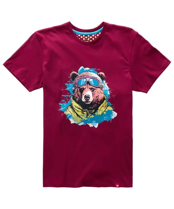 Joe Browns TShirts and Tops Men Hit The Slopes Tee Maroon