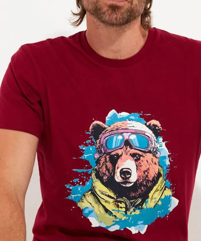 Joe Browns TShirts and Tops Men Hit The Slopes Tee Maroon