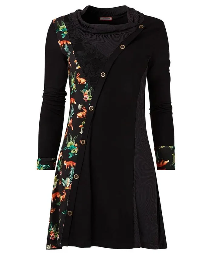 Joe Browns Tops Tunics and Blouses Women Fabulous Foxes Jersey Tunic Black Joe Browns Tops Tunics and Blouses Women Fabulous Foxes Jersey Tunic Black