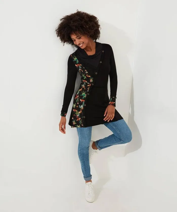 Joe Browns Tops Tunics and Blouses Women Fabulous Foxes Jersey Tunic Black Joe Browns Tops Tunics and Blouses Women Fabulous Foxes Jersey Tunic Black