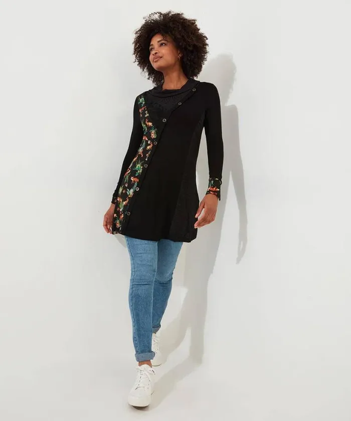 Joe Browns Tops Tunics and Blouses Women Fabulous Foxes Jersey Tunic Black Joe Browns Tops Tunics and Blouses Women Fabulous Foxes Jersey Tunic Black