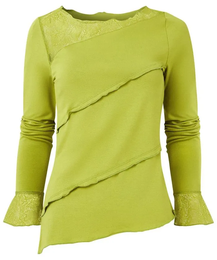 Joe Browns Tops Tunics and Blouses Women Josie Lace Trim Top Green Joe Browns Tops Tunics and Blouses Women Josie Lace Trim Top Green