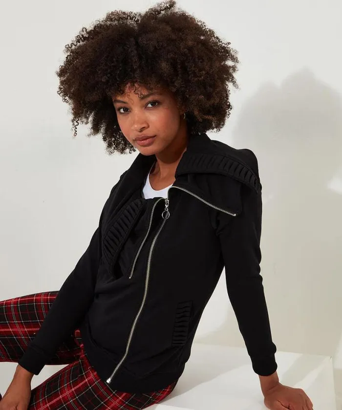 Joe Browns Tops Tunics and Blouses Women Ronnie Zip Front Jersey Top Black