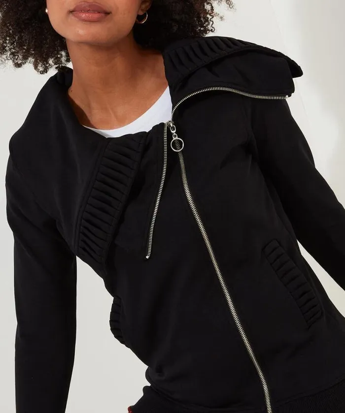 Joe Browns Tops Tunics and Blouses Women Ronnie Zip Front Jersey Top Black Joe Browns Tops Tunics and Blouses Women Ronnie Zip Front Jersey Top Black