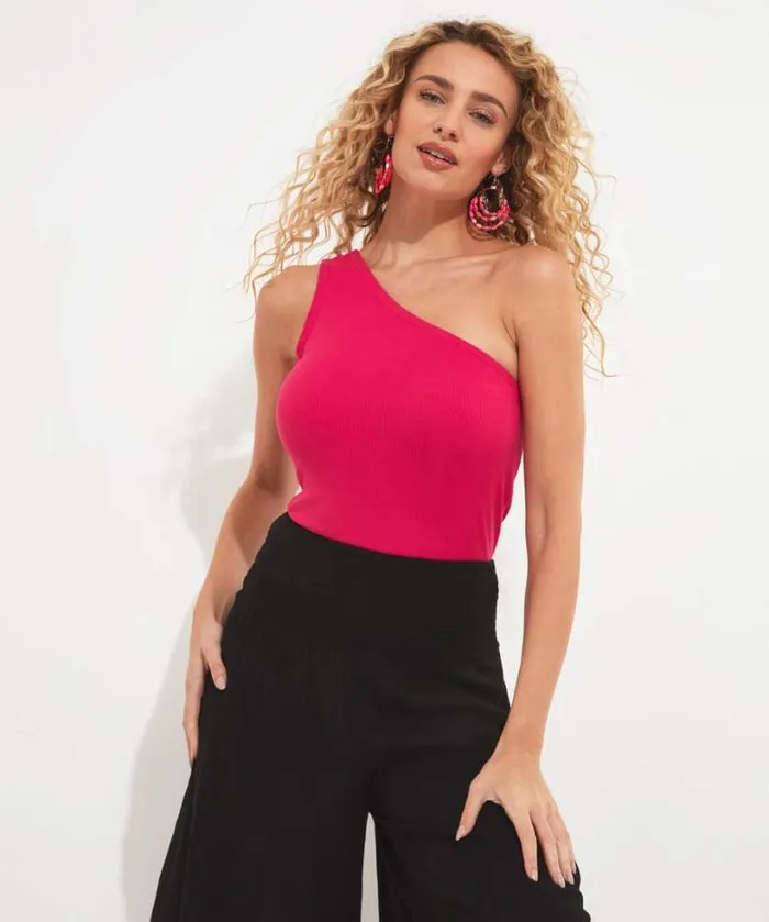 Joe Browns Tops Tunics and Blouses Women Stunning One Shoulder Jersey Top Pink