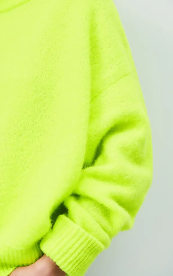 Jumper Vitow Fluorescent Yellow Melange Women American Vintage Jumpers and Cardigans Jumper Vitow Fluorescent Yellow Melange Women American Vintage Jumpers and Cardigans