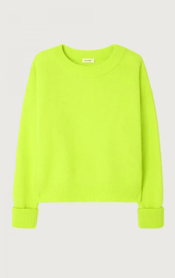 Jumper Vitow Fluorescent Yellow Melange Women American Vintage Jumpers and Cardigans Jumper Vitow Fluorescent Yellow Melange Women American Vintage Jumpers and Cardigans