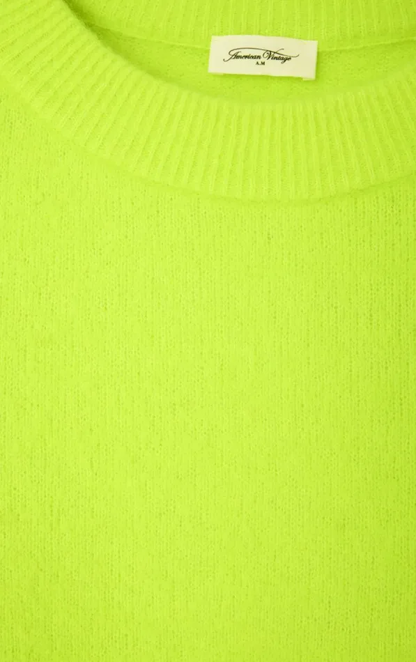 Jumper Vitow Fluorescent Yellow Melange Women American Vintage Jumpers and Cardigans Jumper Vitow Fluorescent Yellow Melange Women American Vintage Jumpers and Cardigans