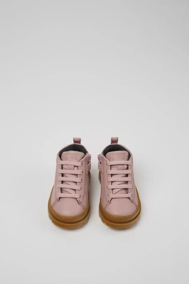 Kids Brutus Pink Leather Ankle Boots For Kids Camper Boots Kids Brutus Pink Leather Ankle Boots For Kids Camper Boots