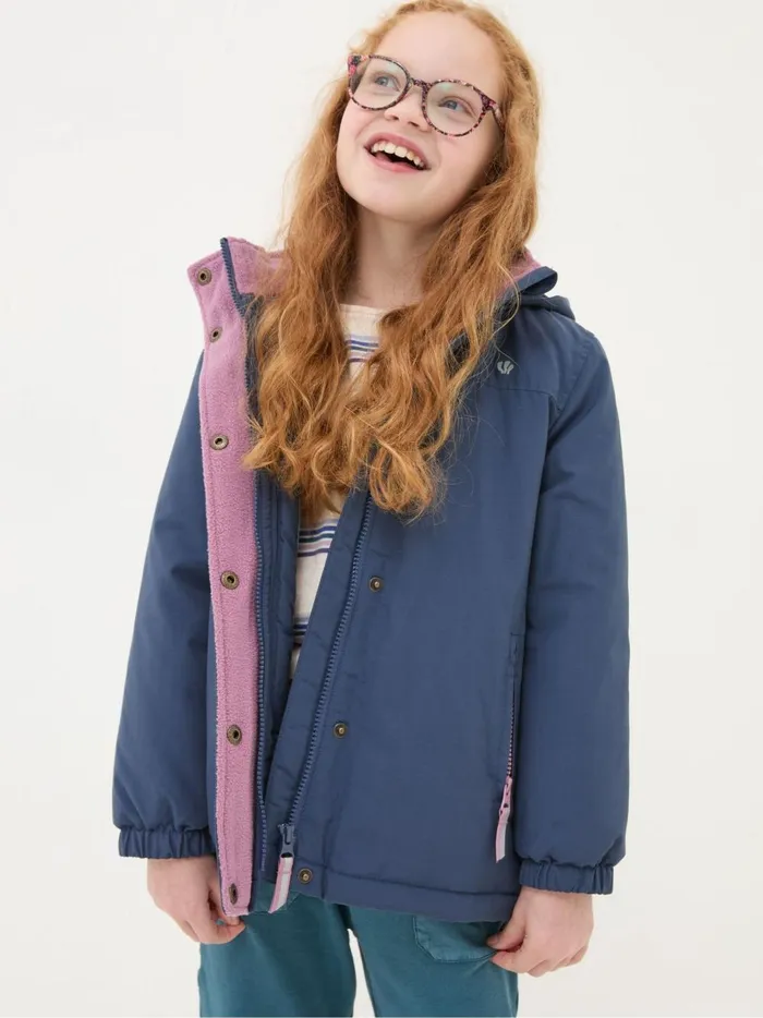 Kids Coats and Jackets Fat Face Leah Navy Blue Jacket