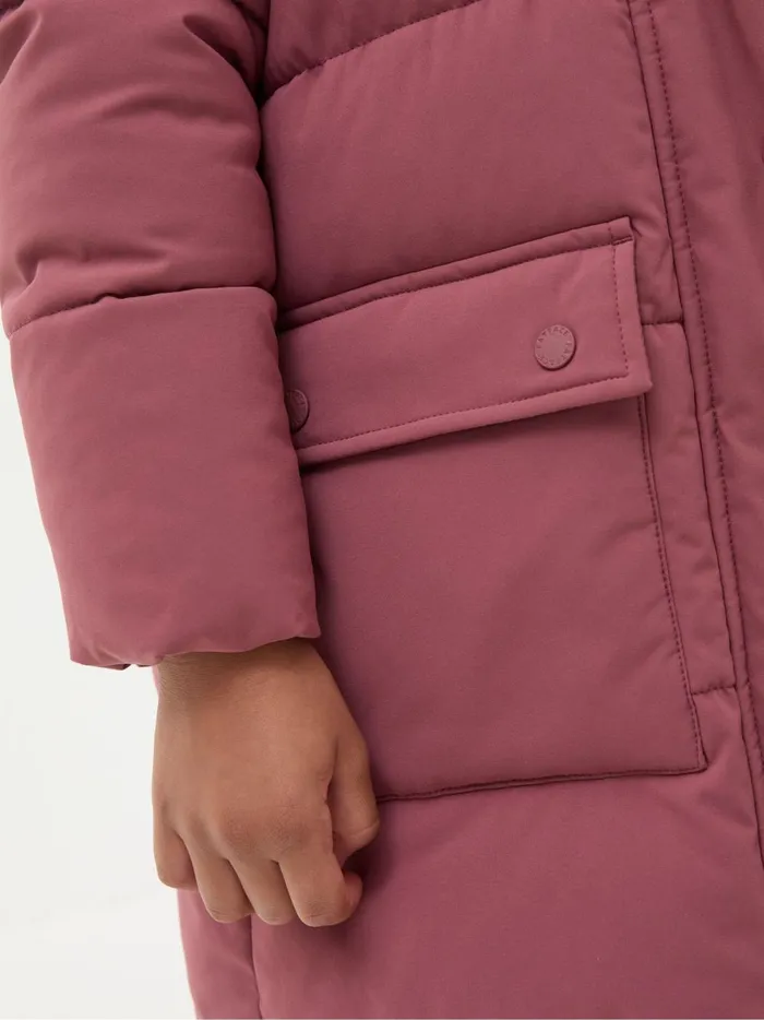 Kids Coats and Jackets Fat Face Letty Rose Pink Longline Padded Jacket