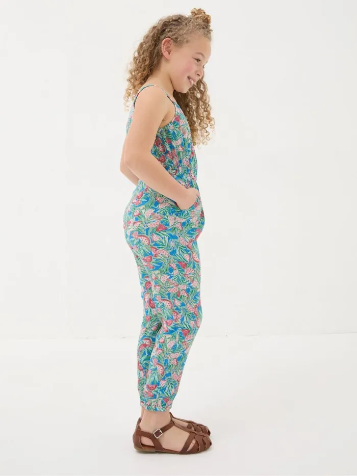 Kids Jumpsuits and Playsuits Fat Face Blue Paisley Print Jumpsuit