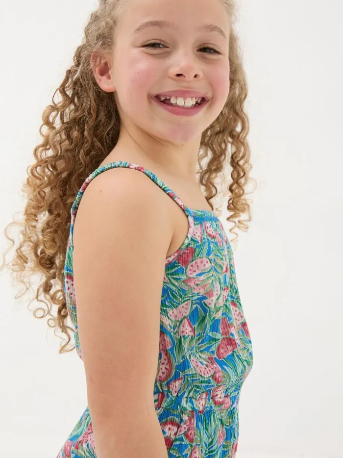 Kids Jumpsuits and Playsuits Fat Face Blue Paisley Print Jumpsuit