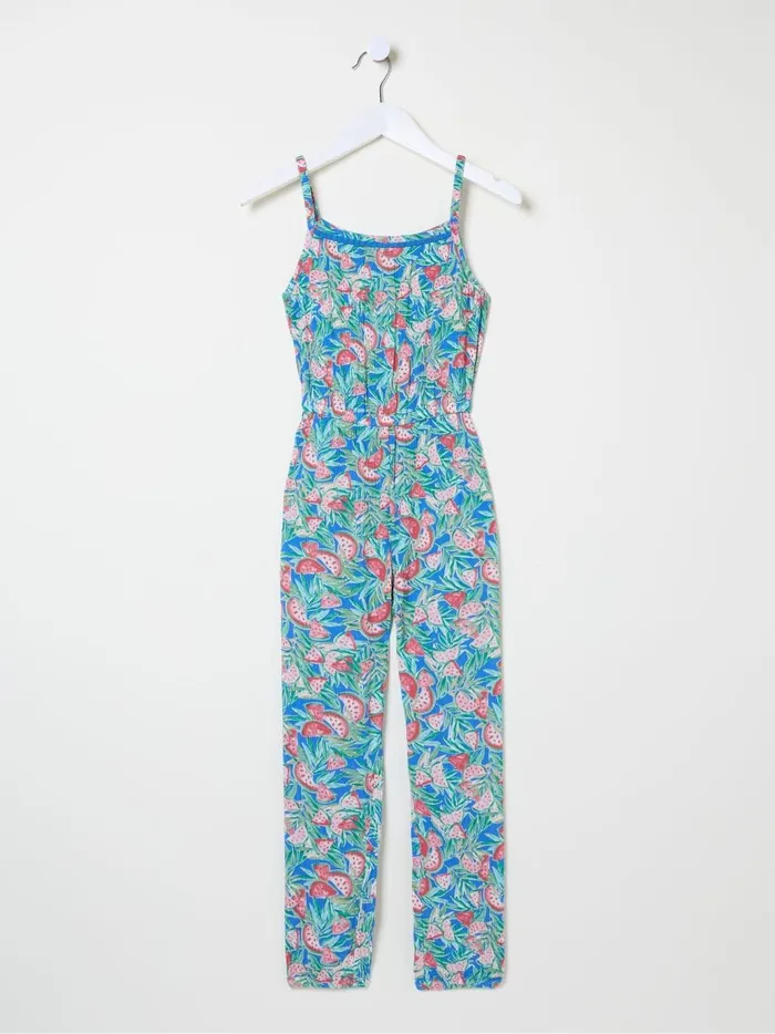Kids Jumpsuits and Playsuits Fat Face Blue Paisley Print Jumpsuit