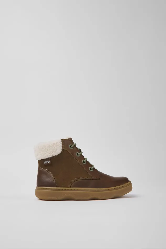 Kids Kiddo Brown Leather And Nubuck Ankle Boots For Kids Camper Boots Kids Kiddo Brown Leather And Nubuck Ankle Boots For Kids Camper Boots