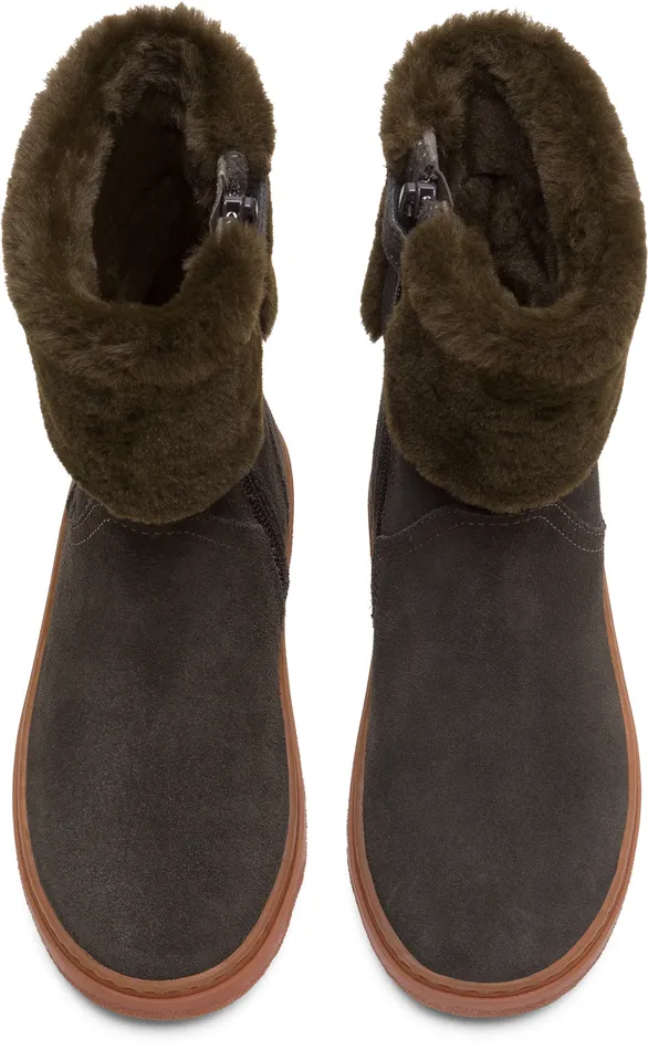 Kids Kiddo Dark Grey Mid Boot For Girls Camper Boots Kids Kiddo Dark Grey Mid Boot For Girls Camper Boots