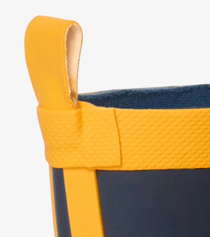 Kids Navy and Yellow Matte Rain Boots Hatley