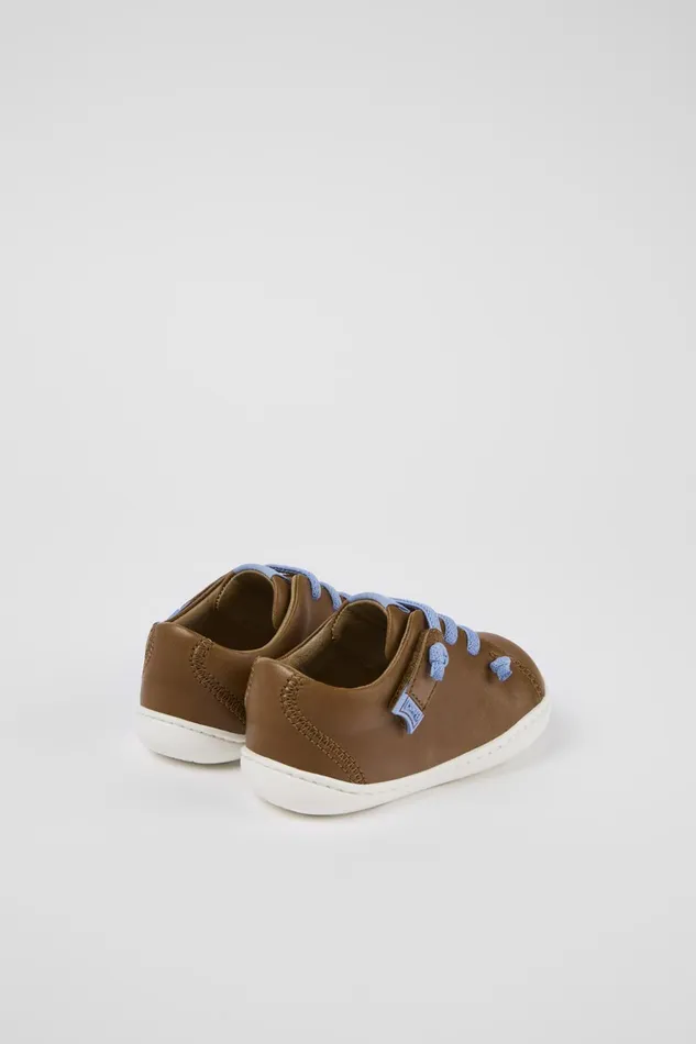 Kids Peu Brown Leather Basket Camper Sneakers Kids Peu Brown Leather Basket Camper Sneakers