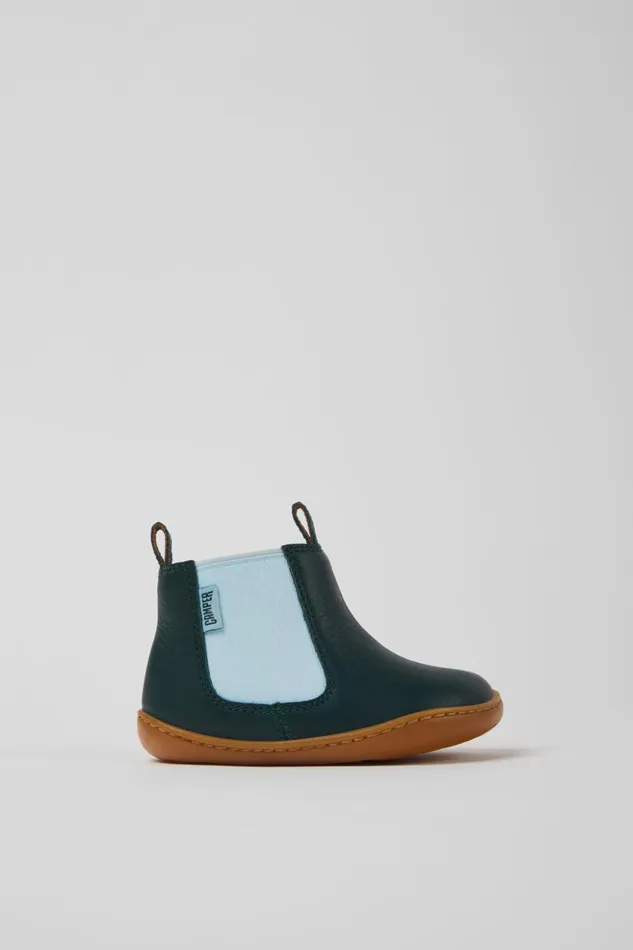 Kids Peu Green Leather Boots For Kids Camper Boots Kids Peu Green Leather Boots For Kids Camper Boots
