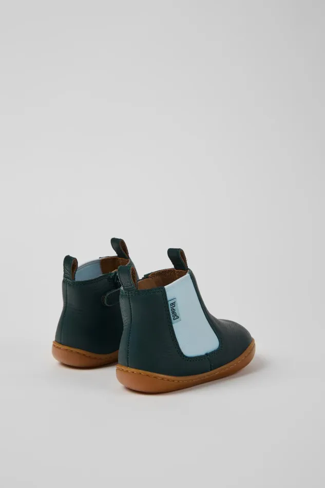 Kids Peu Green Leather Boots For Kids Camper Boots Kids Peu Green Leather Boots For Kids Camper Boots