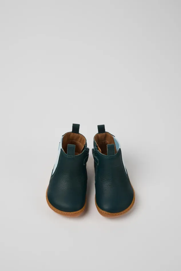 Kids Peu Green Leather Boots For Kids Camper Boots Kids Peu Green Leather Boots For Kids Camper Boots