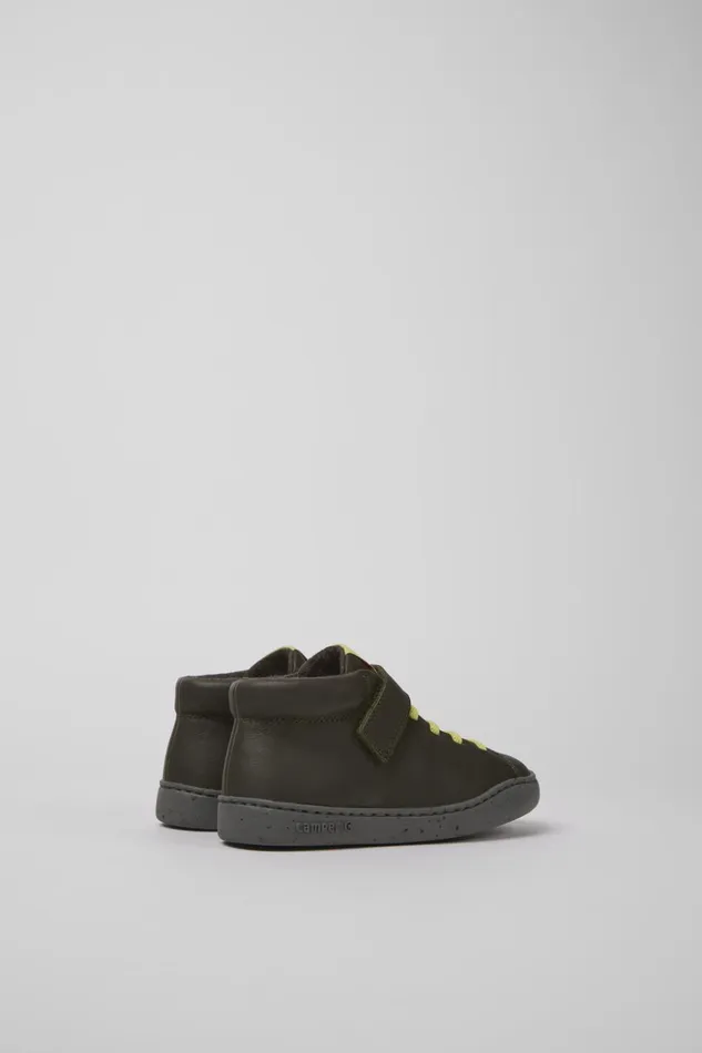 Kids Peu Touring Green Leather Boots Camper Boots Kids Peu Touring Green Leather Boots Camper Boots