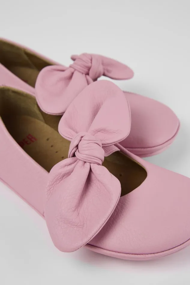 Kids Right Pink Leather Mary Jane Camper Ballerinas