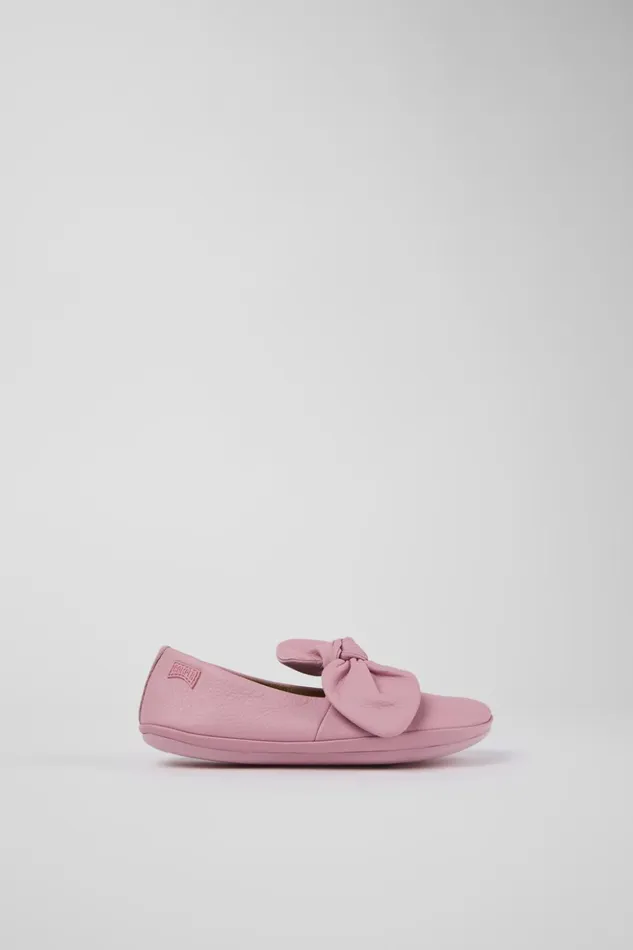 Kids Right Pink Leather Mary Jane Camper Ballerinas Kids Right Pink Leather Mary Jane Camper Ballerinas
