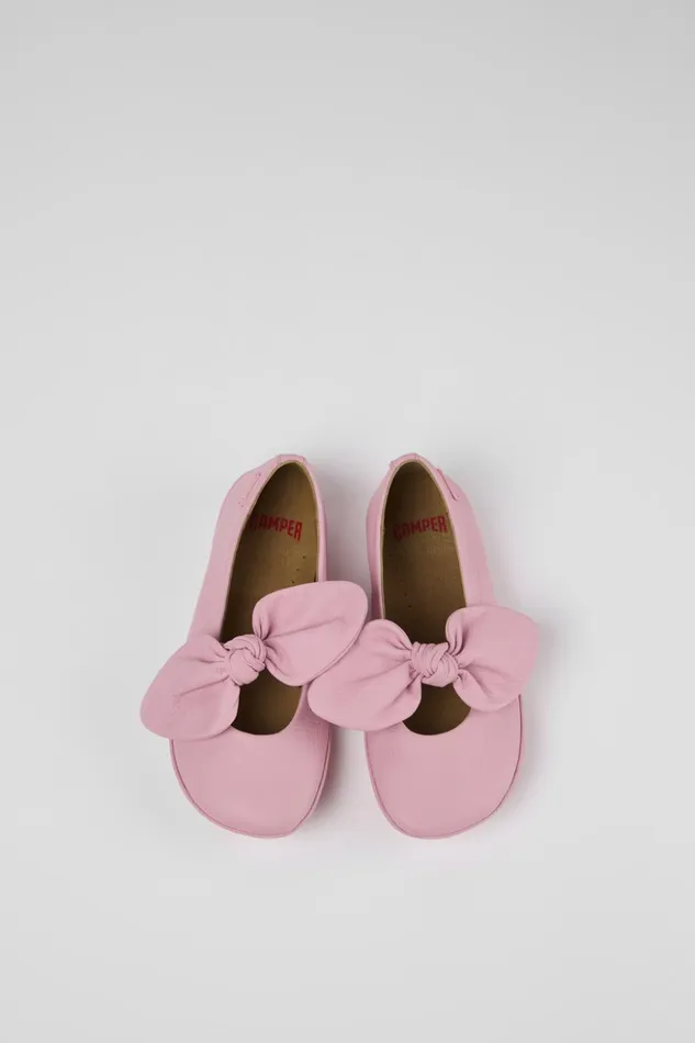 Kids Right Pink Leather Mary Jane Camper Ballerinas Kids Right Pink Leather Mary Jane Camper Ballerinas