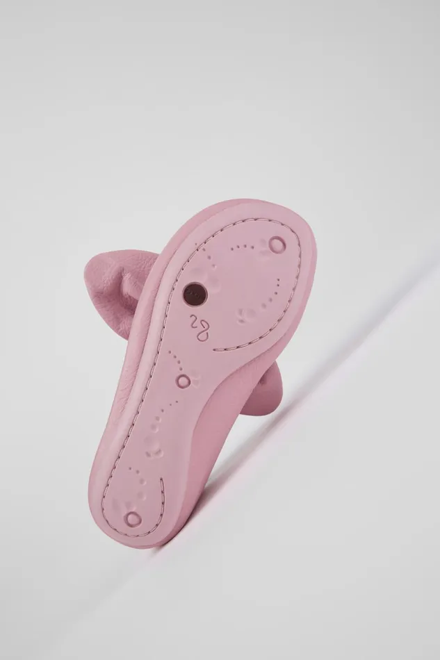 Kids Right Pink Leather Mary Jane Camper Ballerinas Kids Right Pink Leather Mary Jane Camper Ballerinas