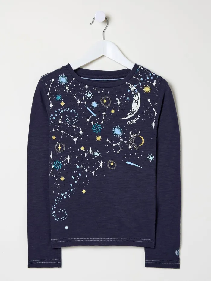 Kids Tops and TShirts Fat Face Navy Constellation TShirt