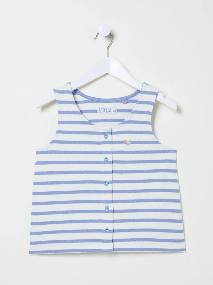 Kids Tops and TShirts Fat Face White Stripe Vest Top