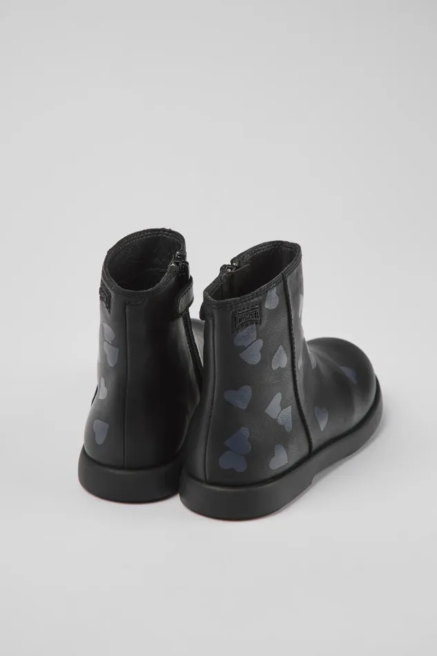 Kids Twins Black Leather Ankle Boots For Kids Camper Boots Kids Twins Black Leather Ankle Boots For Kids Camper Boots