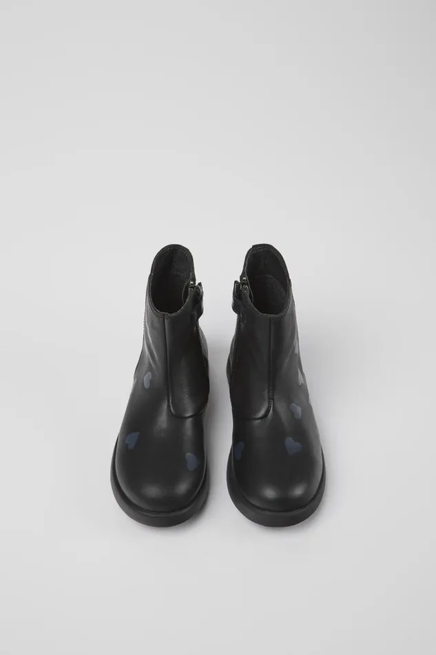 Kids Twins Black Leather Ankle Boots For Kids Camper Boots Kids Twins Black Leather Ankle Boots For Kids Camper Boots