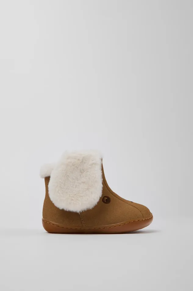 Kids Twins Brown Nubuck And Textile Ankle Boots For Kids Camper Boots Kids Twins Brown Nubuck And Textile Ankle Boots For Kids Camper Boots