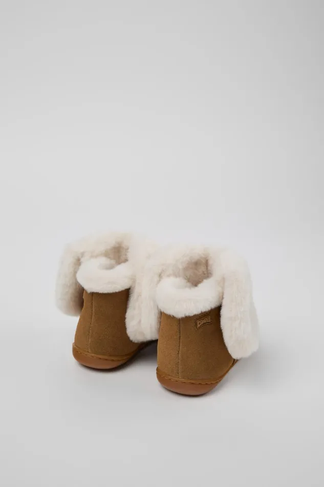 Kids Twins Brown Nubuck And Textile Ankle Boots For Kids Camper Boots Kids Twins Brown Nubuck And Textile Ankle Boots For Kids Camper Boots