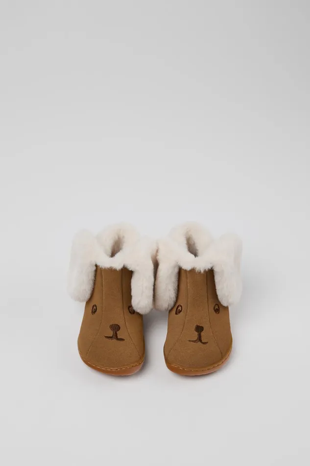 Kids Twins Brown Nubuck And Textile Ankle Boots For Kids Camper Boots Kids Twins Brown Nubuck And Textile Ankle Boots For Kids Camper Boots