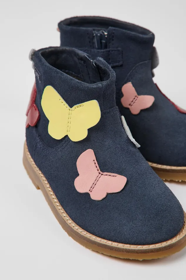 Kids Twins Multicolored Nubuck And Leather Boots Camper Boots